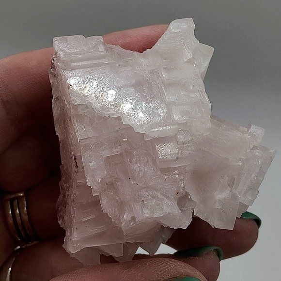 Ultracool Geometric Pink Halite Specimen - Picture 14 of 17